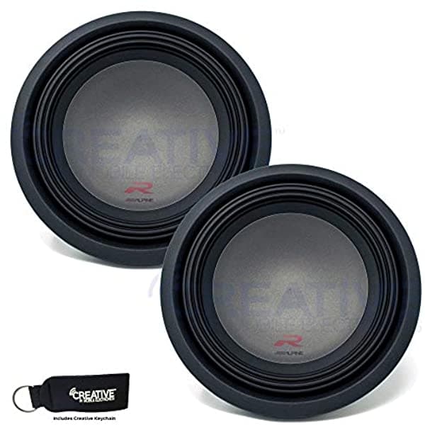 Paquete De Dos Subwoofers Alpine R-W12D4 R-Series De 12 Pulgadas Duales De 4 Ohmios R-W12D4+R-W12D4
