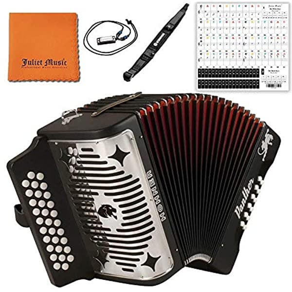 Hohner 3523Er Corona Ii Classic E/A/D 3 43 Teclas Paquete Rojo Con Bolsa Hohner Correa Mini Armónica Tela Pulidora De Música Julieta Y Calcomanías Para Llaves De Piano