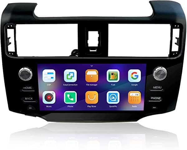 AutoGrills Quad Core Yroid 10.0 Gps Navigation Autoradio Steradio Radio Multimedia Player Wifi Bluetooth Toyota 4Runner 2009-2019 Admite Control De Volante GPS Stereo Radio Navigation Head Unit