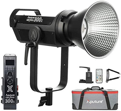 Aputure Light Storm LS 300X Bi-Color LED Kit de Luz V-Mount Bateria Plate 2700K-6500K 24300Lux 1M 2.4G App y Control Remoto Inalambrico Aputure300XXX