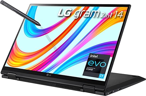 Lg Gram 14T90P - Laptop Wuxga De 14 Pulgadas (1920 X 1200) Con Pantalla Táctil Ligera 2 En 1 Intel Evo Con Cpu Core I7 1165G7 De 11ª Generación 16Gb De Ram Ssd De 1Tb Batería De 24.5 Horas Thunderbolt 4 Negro - 2021 14T90P-K.AAB9U1