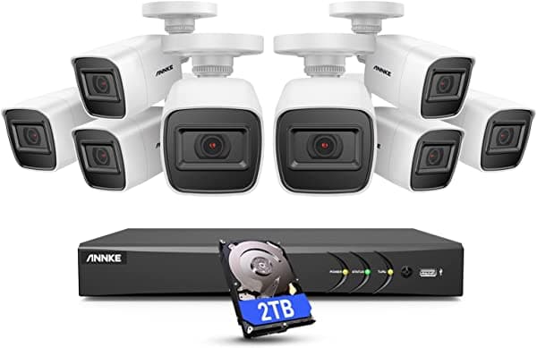 Annke 4K Seguridad Dvr Sistema 8Ch 8Mp Dvr 2Tb Hdd 8 X 4K3840X2160 Ip67 Vigilancia De Bala Impermeable Camara Fácil Vista Remota Y Dección De M AU-DT81DP2-V2-R8BL-V2-P