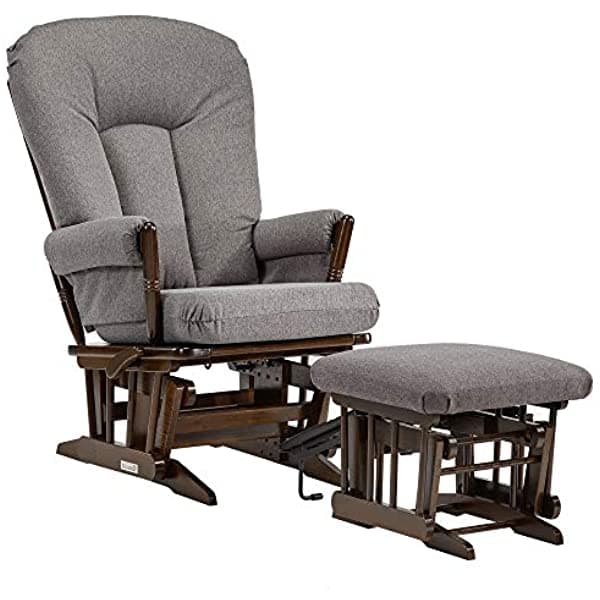 Dutailier Colonial Glider-Multi-Posición Recline Y Combo Otomana De Lactancia Gris Oscuro C26-82B-62-3128