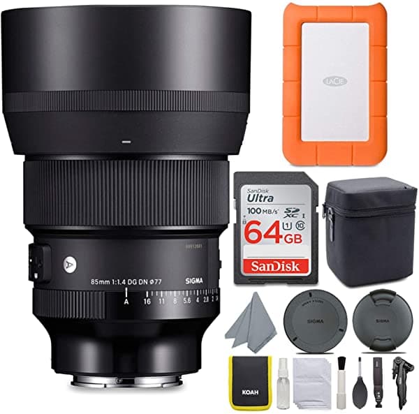 Sigma 85 Mm F 1.4 Dg Dn Art Lente Sony E Bundle Lacie Rugged Mini 1Tb Drive Hard Drive Y 64Gb Sd Tarjeta 4 Artículos 322965_K2