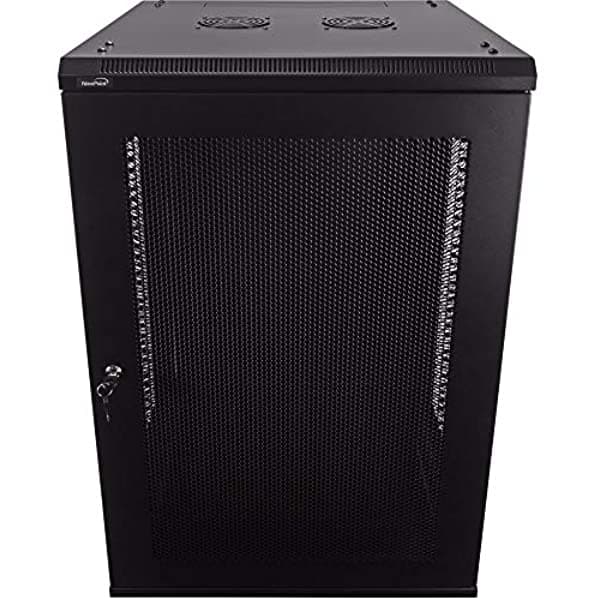 Navepoint 18U Deluxe It Wallmount Gabinet Recinto De Servidor De 19 Pulgadas Puerta Perforada De 24 Pulgadas Black 400456993