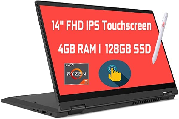 2021 Flagship Lenovo Flex 5 2 En 1 Convertible Laptop 14" Fhd Ips Pantalla Táctil Amd Quad-Core Ryzen 3 4300U (Beats I5-10210U) 4Gb Ram 128Gb Ssd Dolby Webcam Win 10 + Pen Lenovo Flex 5 Laptop