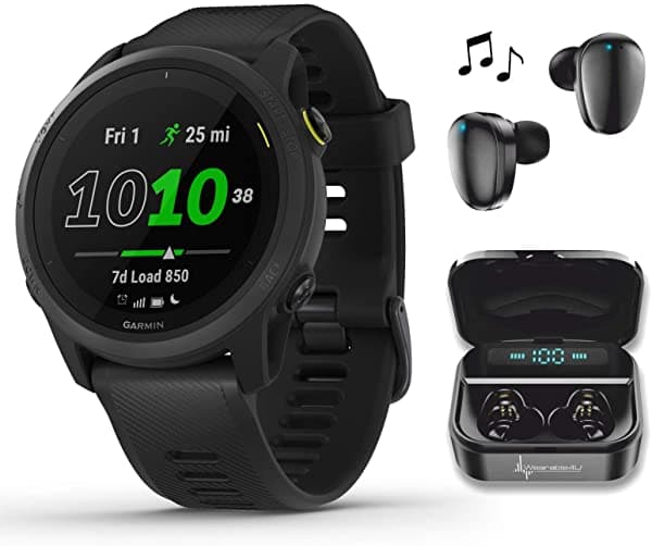 Garmin Forerunner 255 - Reloj Inteligente Para Correr Con Gps Información Avanzada Batería De Larga Duración Gris Pizarra Con Paquete Wearable4U E-Bank 010-02445-00