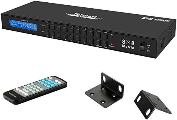 Tesmart Rack Mount Ultra Hd 4K Hdmi 8X8 El Conmutador De Matriz Admite 4Kx2K30Hz1080P60Hz3D & Deep Colorlan Port Controlhdmi 1.4 TES-HMA0808A10-USBK