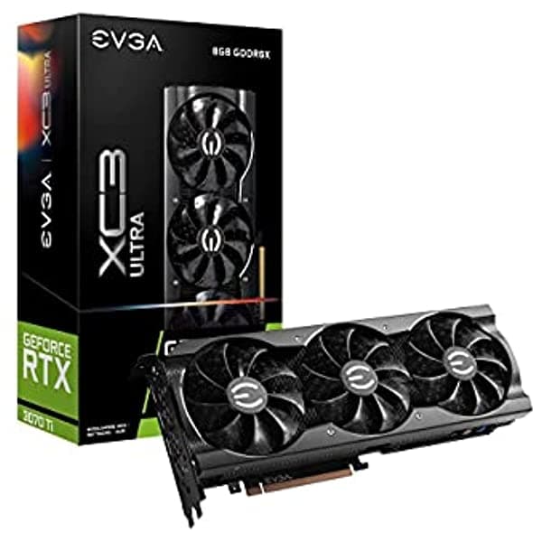 Evga Geforce Rtx 3070 Ti Xc3 Ultra Gaming 08G-P5-3785-Kl 8Gb Gddr6X Icx3 Enfriamiento Argb Led Metal Placa Posterior
