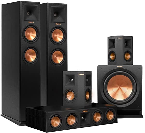 k Klipsch 5.1 Rp-250 Paquete De Altavoces Premiere De Referencia Con Subwoofer R-112Sw (Ébano) WWS25051B