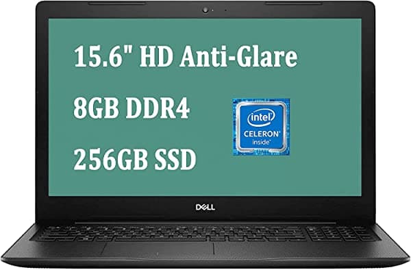 Dell Inspiron 15 3000 2020 Premium Laptop I Intel Core Celeron 4205U I 15.6" Hd Antideslumbrante Pantalla I 8Gb Ddr4 256Gb Ssd I Hdmi Wifi Webcam Intel Uhd Graphics Win 10 + Delca 32Gb Tarjeta Micro Sd Dell 15 laptop