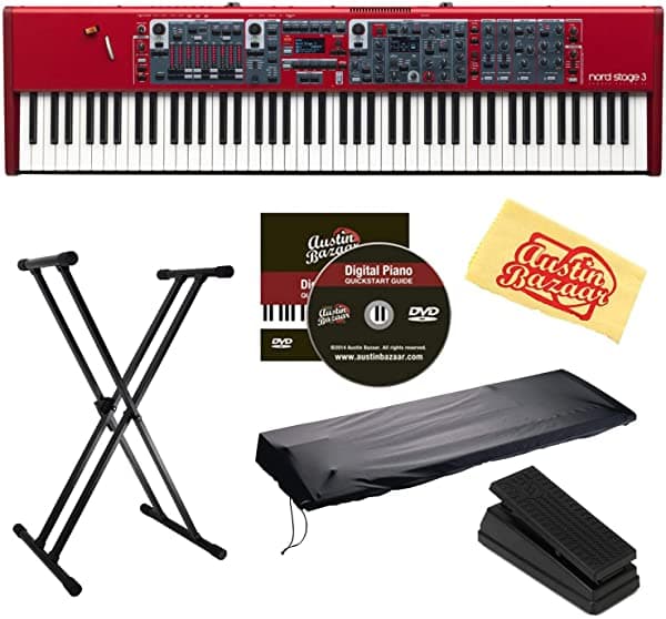 Nord Etapa 3 88 Teclado Bundle Stand Moog Ep-3 Pedal Cover Austin Bazaar Dvd Y Pulificador De Pudiza NSTAGE3-88-COMBO-STD