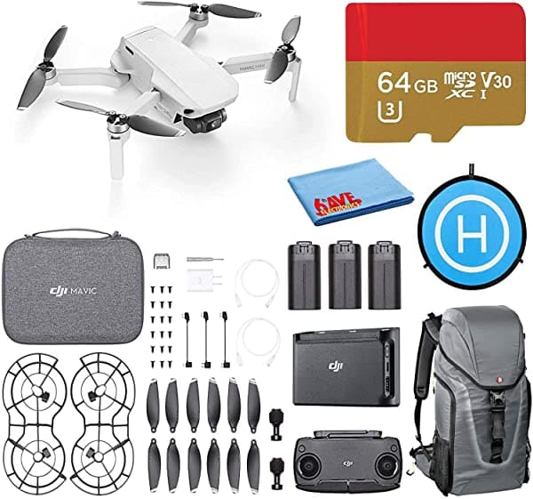 Dji Mavic Mini Fly Más Combo Drone Flycam Quadcopter 2.7K Camara Starter Bundle Mochila 64 Gb Microsd Tarjeta De Aterrizaje De Tarjeta De Aterrizaje Y CP.MA.00000123.01 I