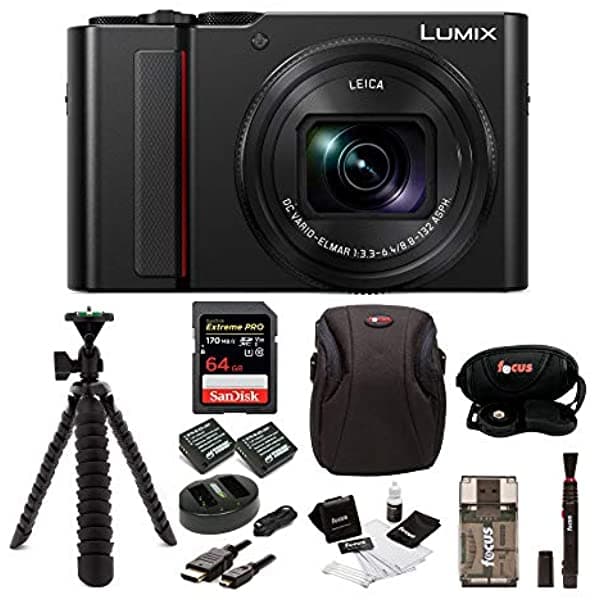 Panasonic Lumix Zs200 Cámara 4K 15X Leica Dc Vario-Elmar Lente Dc-Zs200K (Usa Negro) Paquete Premium
