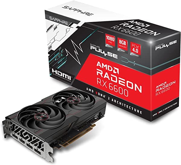 Sapphire 11310-01-20G Pulse Amd Radeon Rx 6600 - Tarjeta Gráfica Para Juegos Con 8Gb Gddr6 Amd Rdna 2