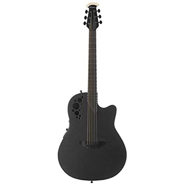 Ovation Mod TX Collection Guitarra Electroacústica Negro Texturizado Cuerpo Súper Poco Profundo (1868TX-5)