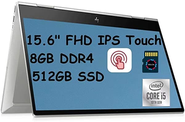 Hp Envy X360 Premium 2 En 1 Laptop Computer I 15.6" Fhd Ips Pantalla Táctil I Intel 4-Core I5-10210U (> I7-8650U) I 8Gb Ram 512Gb Ssd I Backlit Fingerprint B&O Webcam Win 10 + 32Gb Micro Sd Card