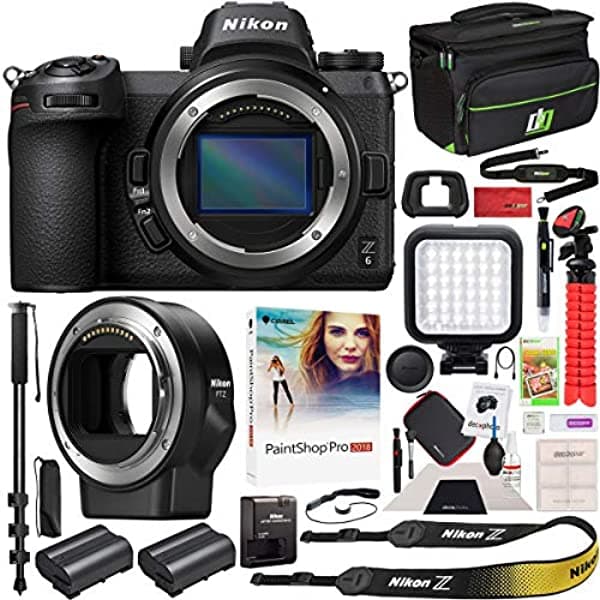 Nikon Z6 Cuerpo Sin Espejo Cuerpo Fx Formato Full-Frame 4K Ultra Hd Con Adaptador De Montaje Ftz Para Lentes De Montaje F Y Deco Gear Travel Gadget Ba E23NKZ6BODY