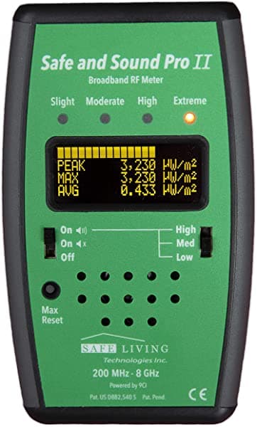 Safe y Sound Pro Ii Rf Meder 200Mhz - 8Ghz - Perfecto Para Medir Teléfonos Celulares Wifi Medidores Inteligentes Etc. SSPro