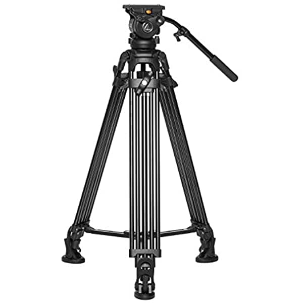 Ikan Trípode de Video de Aluminio de 2 Etapas con GH05 Cabezal Fluido / Cabezal de Inclinación Altura Máxima 67" Tazón de 75 mm Inclinación/Arrastre EG05A2