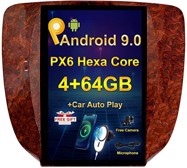 KSPIV Pantalla IPS de 12.1 Pulgadas Android 9.0 Estéreo para Auto GMC Yukon / Chevrolet Tahoe Silverado 2007-2012 Compatible Con Aire Acondicionado Automático Reproductor de Radio en Dash 2 Din Con Carplay Android Auto + Control de Voz DSP G631