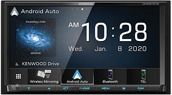 Kenwood Dmx9707S - Pantalla Táctil Capacitiva De 6.95 Pulgadas Estéreo Para Automóvil Carplay Con Cable E Inalámbrico Y Android Auto Bluetooth Radio Am/Fm Reproductor De Mp3 Puerto Usb Doble Din Ecualizador De 13 Bandas Siriusxm