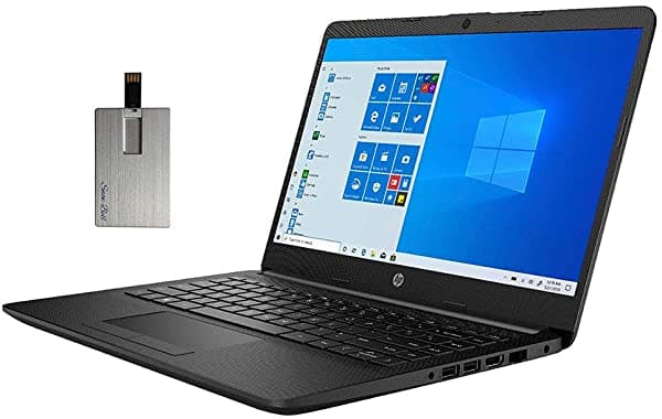 HP Pavilion 14" HD Display Notebook AMD Athlon Silver 3050U 8GB RAM 128GB SSD AMD Radeon Graphics Webcam Parlantes Estéreo Windows 10 Negro 32GB Snow Bell USB Card 14-DK1003DX