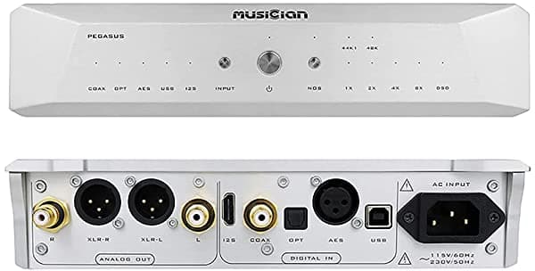 Dilvpoetry Musician Pegasus R2R Dsd1024 Pcm1536 - Decodificador Usb Dac Coaxial (Usb Aes/Ebu I2S 32 Pasos Filtro Fir Amplificador De Audio) Color Plateado Pegasus Silver