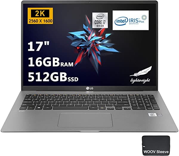 2020 Lg Gram Laptop Delgada Y Ligera 17 "Wqxga 2560 X 1600 Pantalla Ips Intel 10Th Gen I7-1065G7 512Gb Ssd 16 Gb De Ram Thunderbolt 3 Hasta 17 H 17Z990-R.AAS8U1