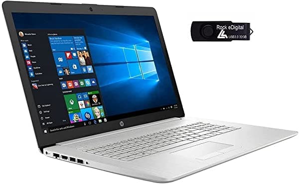 Hp Computadora Portátil Fhd Ips De 17.3 Pulgadas Intel De 11ª Generación Quad-Core I5-1135G7 12 Gb Ddr4 Ram 256Gb M.2 Nvme Ssd Intel Iris Xe Gráficos Teclado Retroiluminado Wifi Ca Rj45 Cámara Web Hdmi Windows 10 Hogar Con Unidad Usb Re 17-BY2053CL