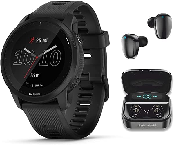 Garmin Forerunner 945 Lte - Reloj Inteligente Multideportivo Con Gps Para Correr Y Triatlón Con Conectividad Lte Color Negro Con Auriculares Negros Wearable4U 010-02383-00