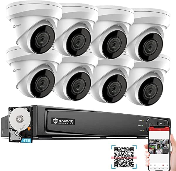 【Audio】 Anpviz 16Ch 4K 8Mp Ip Poe Seguridad Camara Sistema 4Tb Hdd 16Ch 4K H.265+ Nvr Con 8Pcs Cámaras Ip Poe De 8Mp Visión Nocturna De 98 Pies Gran 3