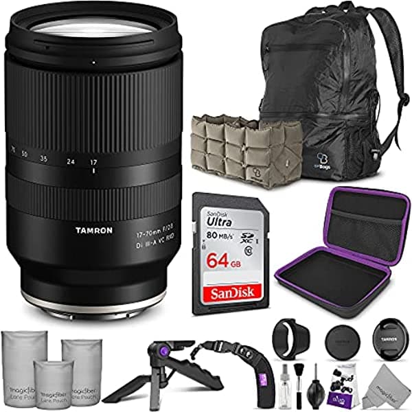 Tamron 17-70 Mm F/2.8 Di Iii-A Lente Vc Rxd Para Sony E Monto Con Altura Accesorio Avanzado Y Pullo De Viaje QM1888