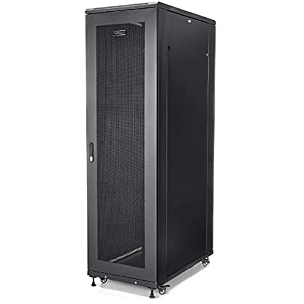 StarTech . Com 42U Gabinete De Estante De Servidor - Profundidad Ajustable De 4 Postes (6 "A 36") Recinto De Equipos De Red De Ti Con Ruedas - 2000 Libras (R RK4236BKB