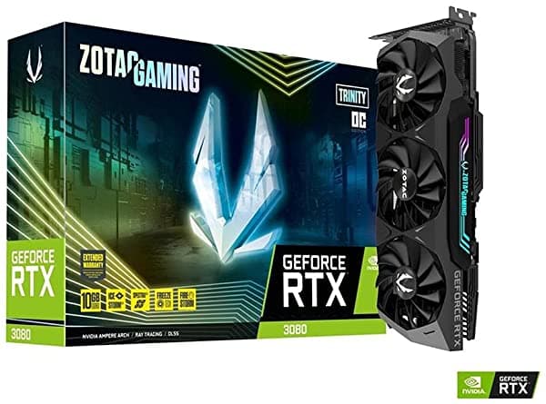 Zotac Gaming GeForce RTX 3080 Trinity OC LHR 10GB GDDR6X 320 Bit 19 Gbps PCIe 4.0 Placa de Video Para Juegos IceStorm 2.0 Refrigeración Avanzada ZT-A30800J-10PLHR