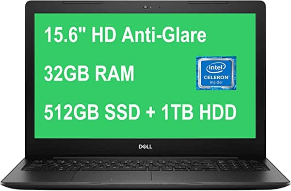 Dell Inspiron 15 3000 3583 Laptop Insignia 15.6 "Hd Anti-Glare Display Intel Core Celeron 4205U Procesador 32Gb Ddr4 512Gb Ssd 1Tb Hdd Intel Uhd Grapt
