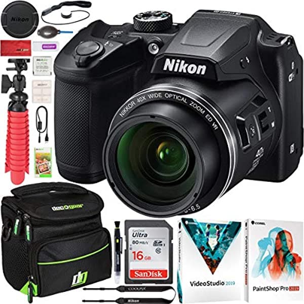 Nikon Coolpix B500 16MP 40X Optical Zoom Cámara Digital con Wi-Fi Black Bundle Con Deco Gear Funda de Fotografía + Software Kit + 16GB SDHC Memory Card & Accesorios E22NKCPB500K