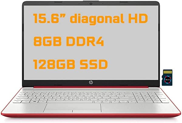 2021 Hp Notebook 15 Premium Laptop 15.6" Diagonal Hd Display Intel Pentium Gold 6405U 8Gb Ddr4 128Gb Ssd Intel Uhd Graphics Hdmi Usb-C Wifi Webcam Win10 + Delca 32Gb Tarjeta Microsd HP Notebook 15 Laptop Pc