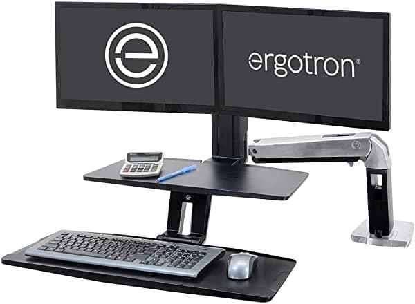 Ergotron - Workfit -Una Estación De Trabajo Dual Con Teclado Suspendido - Para Mesas - 22 Pulgadas Aluminio Pulido 24-392-026
