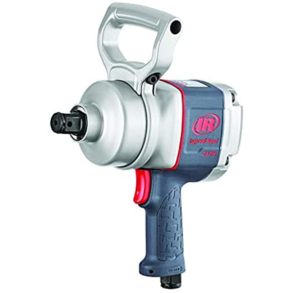 Ingersoll Rand 2175Max - Llave De Impacto Con Agarre De Pistola De 1.0 In Alimentada Por Aire Salida De Par De Torsión Inversa Ligera Mango Ajustable De 360 Grados Núcleo De Acero Gris