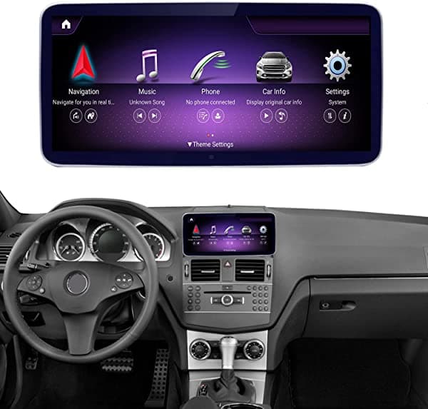 Road Top Android 11 - Pantalla Táctil Estéreo para Auto de 10.25 Pulgadas 6 GB + 128 GB Para Mercedes Benz Clase C W204 2008 A 2010 con NTG4.0 Compatible con CarPlay Inalámbrico y con Cable y Android Auto FY-Android11128-Cntg40