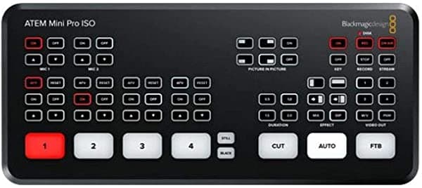 Blackmagic Design Atem Mini Pro Sitchante De Producción En Vivo Iso-Con Kramer Usb-C 3.1 Gen-1 A Usb-A Cable Adaptador Femenino Kramer Standard Hdmi