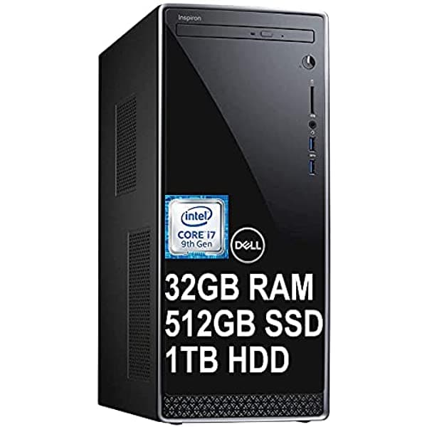 Insignia Dell Inspiron 3671 Desktop Computadora 9Th Gen Intel 8-Core I7-9700 3.0Ghz 32Gb Ddr4 512Gb Ssd + 1Tb Hdd Intel Uhd Graptics 630 Wifi Dvd Maxxaud