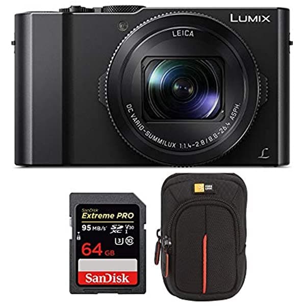 Panasonic Lumix Lx10 4K 20.1Mp Cámara Digital Con Lente Leica De 24-72 Mm (Negro) Tarjeta Sd De 64 Gb Y Paquete De Caja De Cámara DMC-LX10K