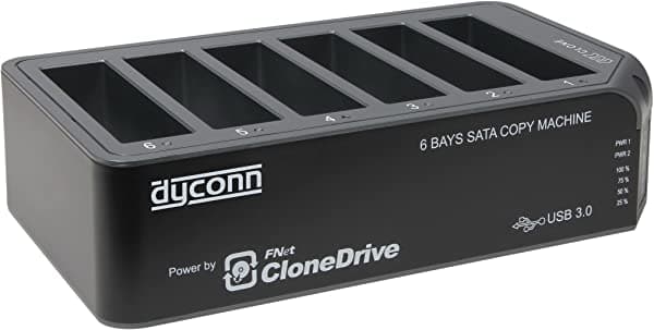 Dyconn Dubbler Dock Pro+ Usb 3.0 6-Bay 1 5 Duplicador De Disco Duro 2.5/3.5 Pulgadas Hdd Con Clon Hdd Partición Encogida Ssd Dod Borre Turbo (Dubdb DUBDBPRO+