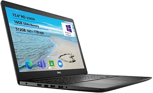 Dell Inspiron 15 3000 Notebook Nuevo Modelo 2021 15.6" HD Pantalla Intel Pentium Silver 5030 Procesador Windows 10 Pro 16GB RAM 512GB SSD Inspiron 3000