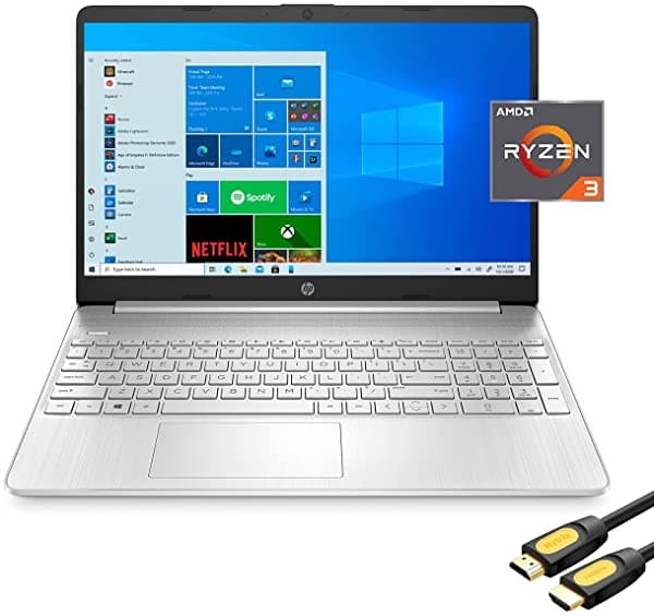 Hp Portátil Fhd Micro-Edge Slim De 156" Amd Dual-Core Ryzen 3 3250U (Beat I3-10110U) 16Gb Ram 512Gb Ssd Usb-C Hdmi Wi-Fi Cámara Web Hp Fast Charge Lector Sd Cable Mytrix_Hdmi Win 10 15-ef