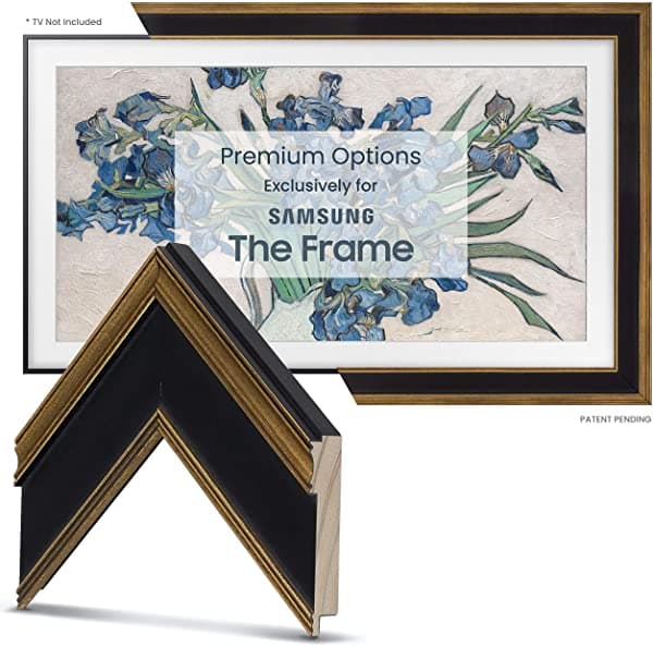 Marcos De Tv Deco Antiguo Marco Inteligente Dorado Y Negro Compatible Solo Con Samsung The Frame Tv (55 " Se Ajusta A Tv 2017-2020 Frame) A P FRM-SF-D5183-55