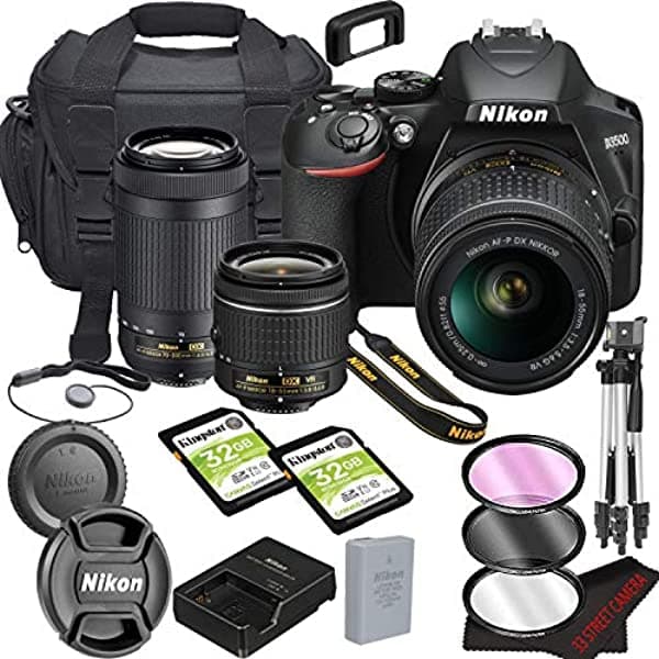 Nikon D3500 Paquete De Cámara Dslr Con Lentes Vr De 18-55 Mm + 70-300 Mm | Bluetooth Incorporado | 24.2 Mp Sensor Cmos | | Procesador De Imágenes Expe