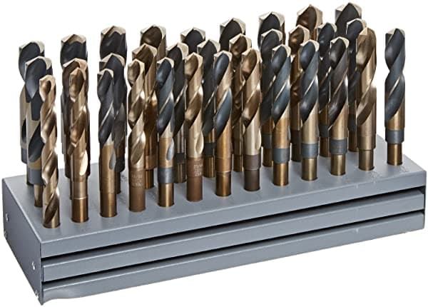 Drill America 33 Piece M35 Cobalto Conjunto De Bits De Vástago Reducido (1/2 " - 1" X 64Ths) Serie Dwdco DWD833SD-CO-SET